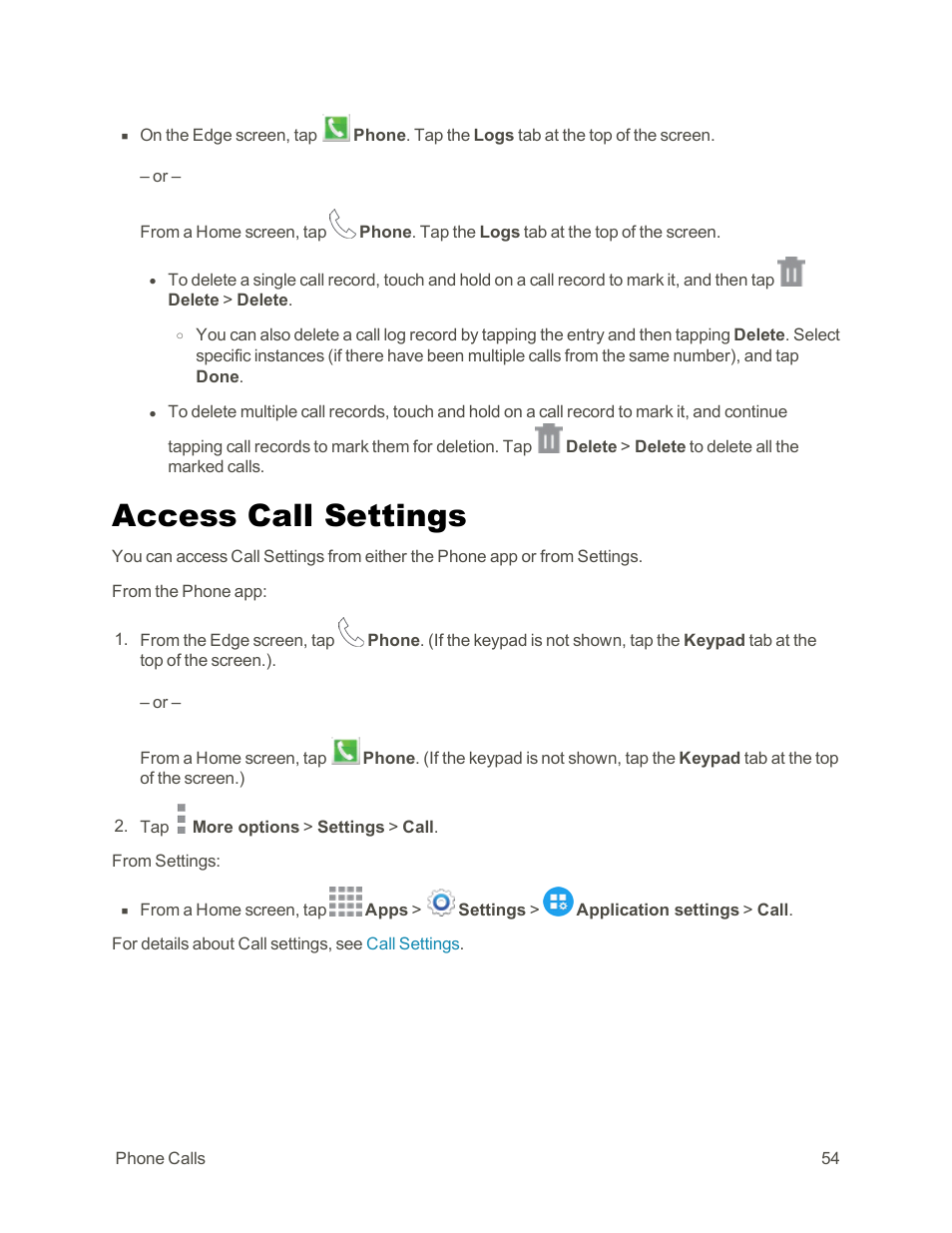 Access call settings | Samsung Galaxy Note Edge User Manual | Page 66 / 236