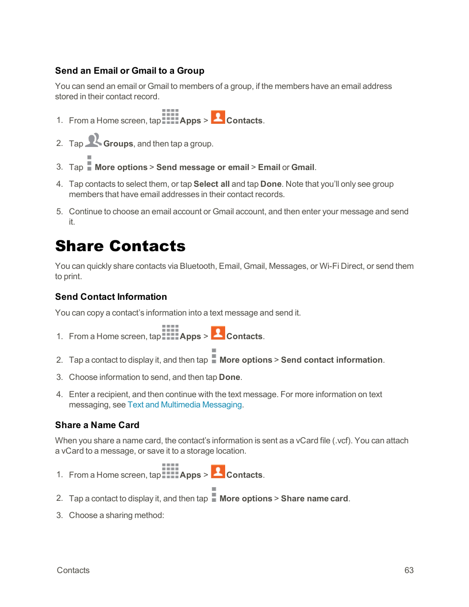 Share contacts | Samsung Galaxy Note Edge User Manual | Page 75 / 236