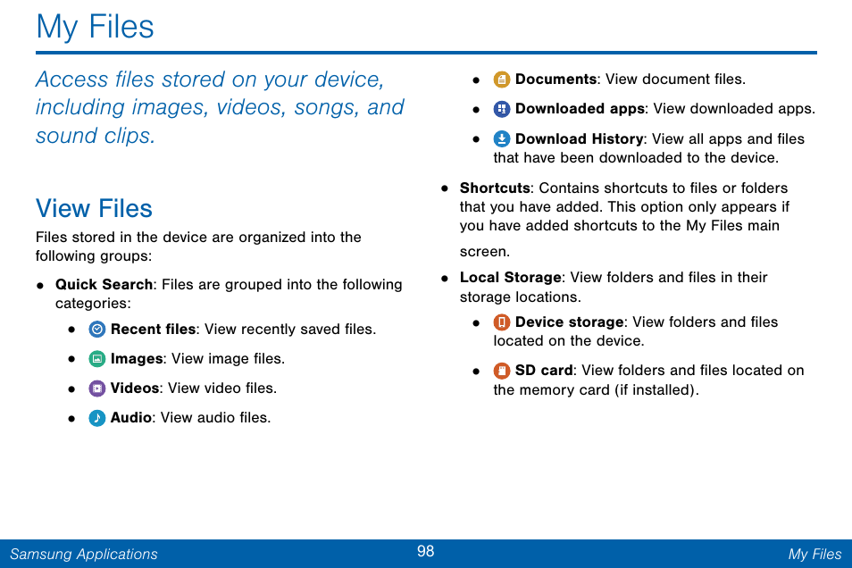 My files, View files | Samsung Galaxy Note Edge User Manual | Page 107 / 201