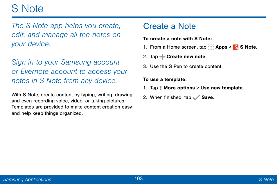 S note | Samsung Galaxy Note Edge User Manual | Page 112 / 201