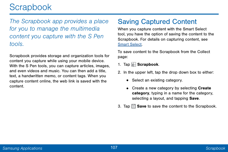 Scrapbook, Saving captured content | Samsung Galaxy Note Edge User Manual | Page 116 / 201