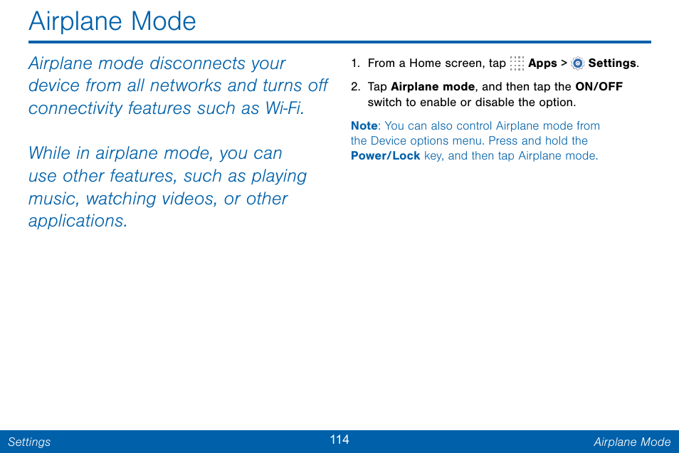 Airplane mode | Samsung Galaxy Note Edge User Manual | Page 123 / 201