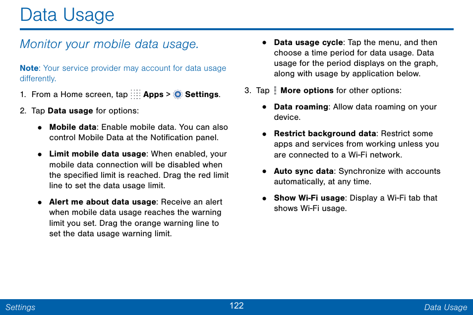 Data usage | Samsung Galaxy Note Edge User Manual | Page 131 / 201