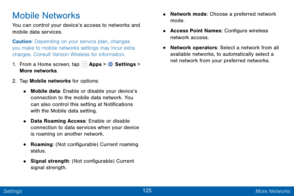 Mobile networks | Samsung Galaxy Note Edge User Manual | Page 134 / 201