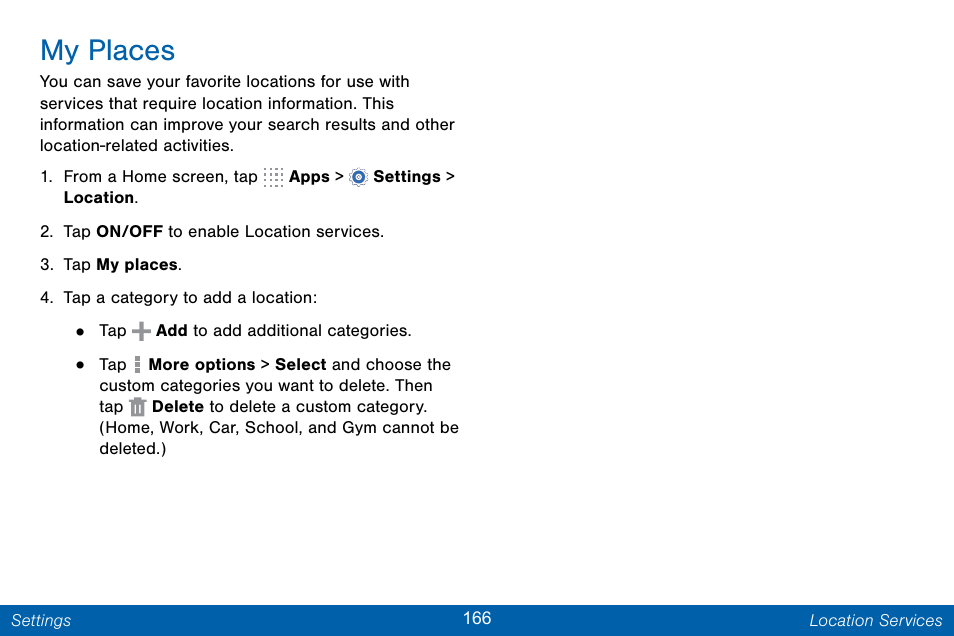 My places | Samsung Galaxy Note Edge User Manual | Page 175 / 201