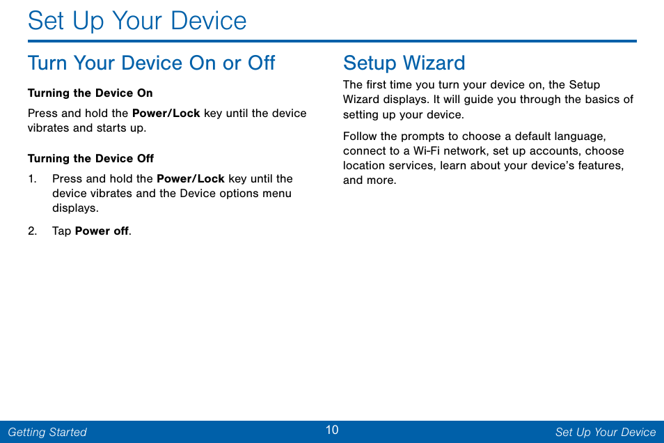 Set up your device, Turn your device on or off, Setup wizard | Samsung Galaxy Note Edge User Manual | Page 19 / 201