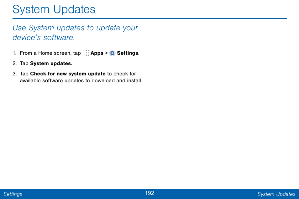 System updates | Samsung Galaxy Note Edge User Manual | Page 201 / 201