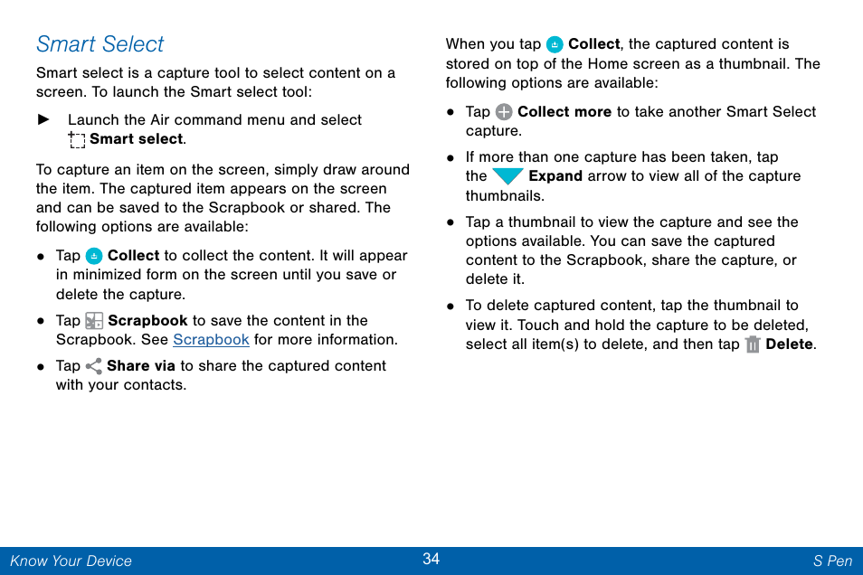 Smart select | Samsung Galaxy Note Edge User Manual | Page 43 / 201