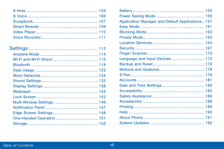 Settings | Samsung Galaxy Note Edge User Manual | Page 9 / 201