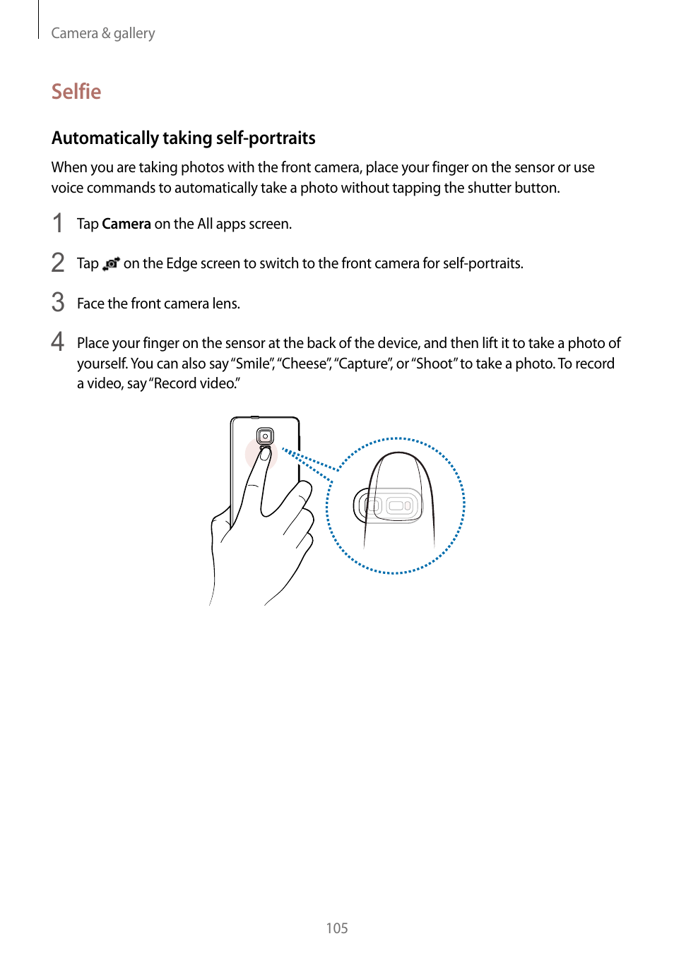 Selfie | Samsung Galaxy Note Edge User Manual | Page 105 / 208