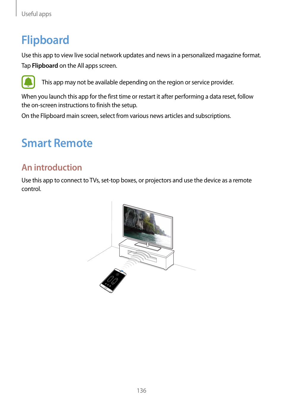 Flipboard, Smart remote, 136 flipboard 136 smart remote | An introduction | Samsung Galaxy Note Edge User Manual | Page 136 / 208