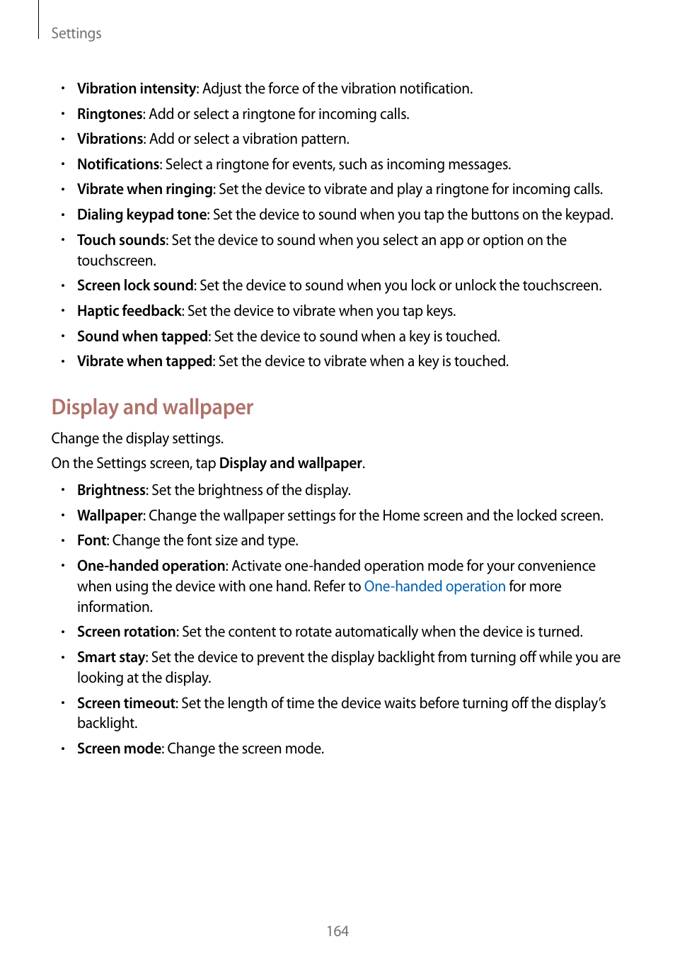 Display and wallpaper | Samsung Galaxy Note Edge User Manual | Page 164 / 208