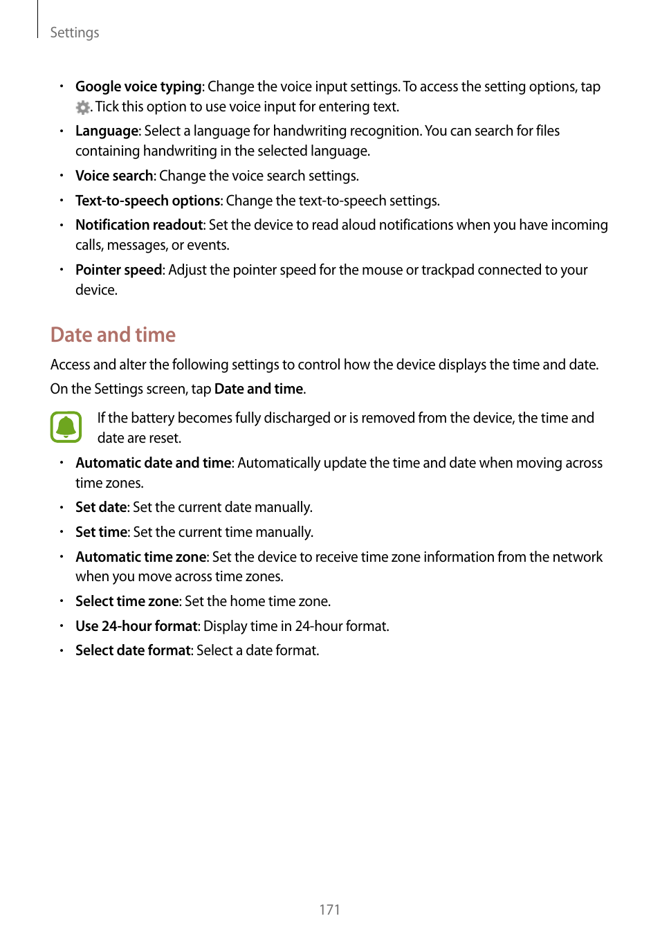 Date and time | Samsung Galaxy Note Edge User Manual | Page 171 / 208