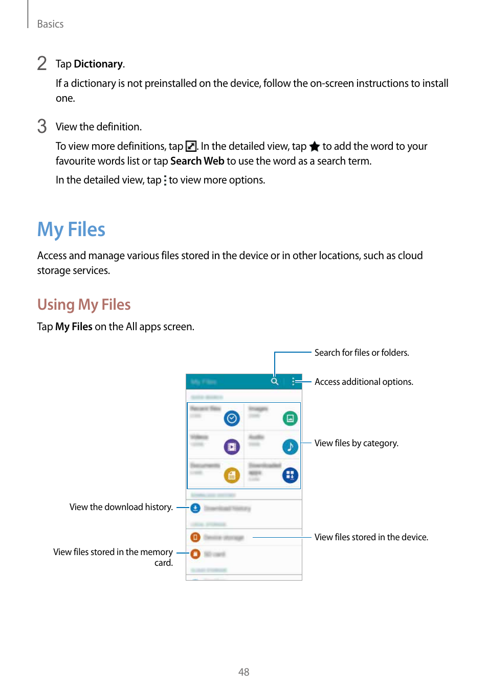My files, 48 my files, Using my files | Samsung Galaxy Note Edge User Manual | Page 48 / 208