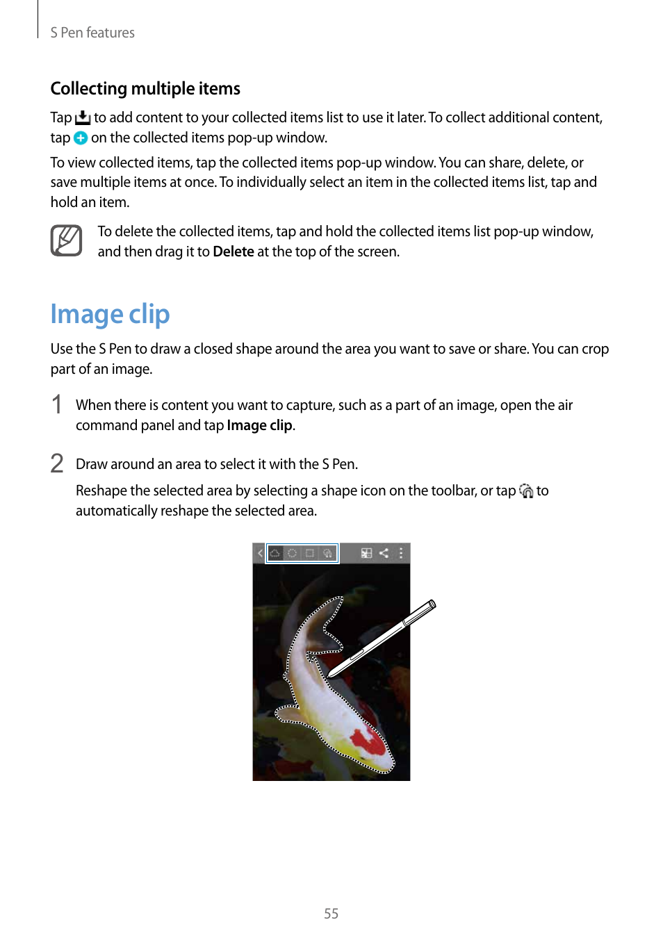 Image clip, 55 image clip | Samsung Galaxy Note Edge User Manual | Page 55 / 208