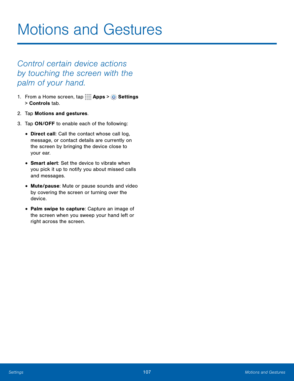 Motions and gestures | Samsung Galaxy Note Edge User Manual | Page 113 / 134