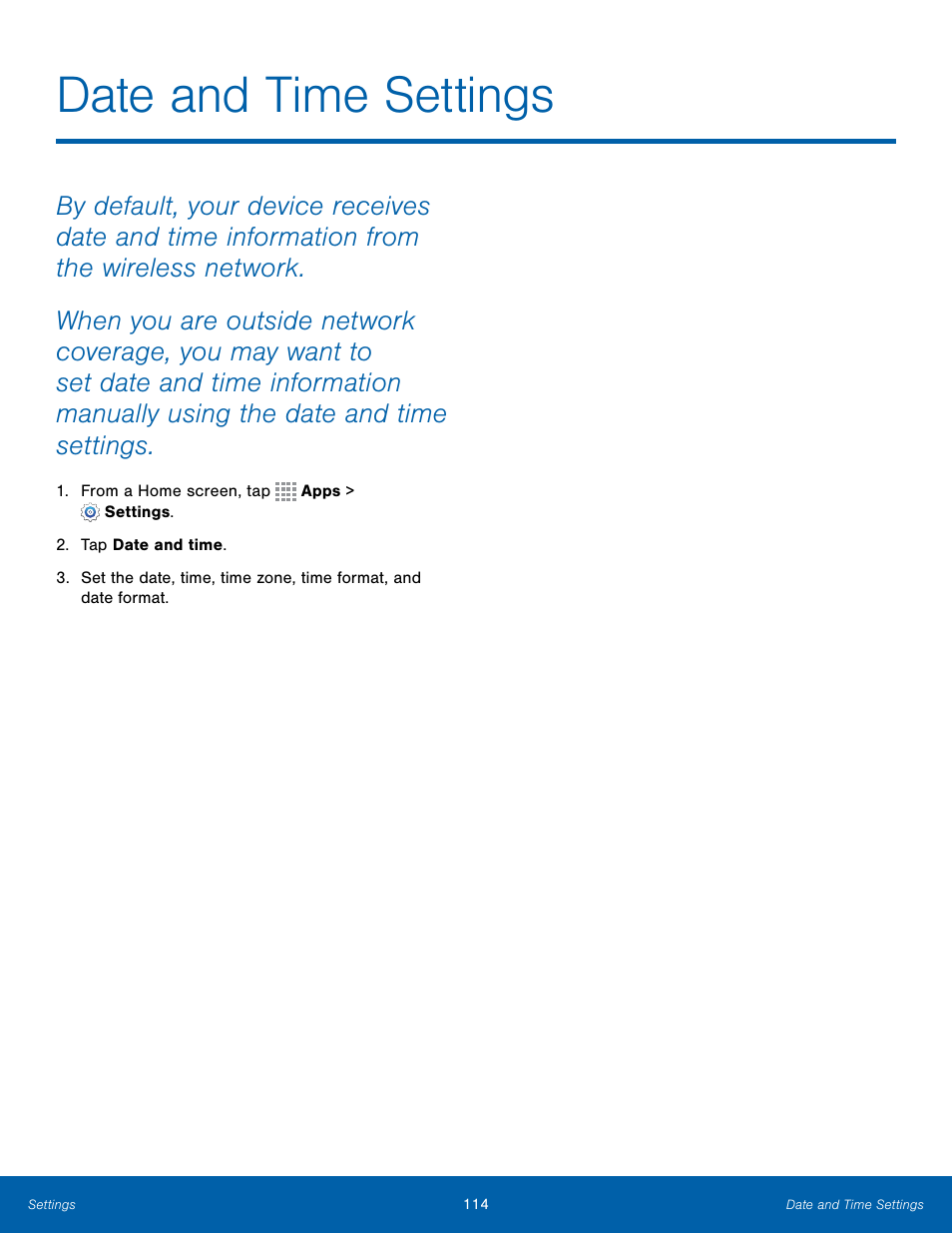 Date and time settings | Samsung Galaxy Note Edge User Manual | Page 120 / 134