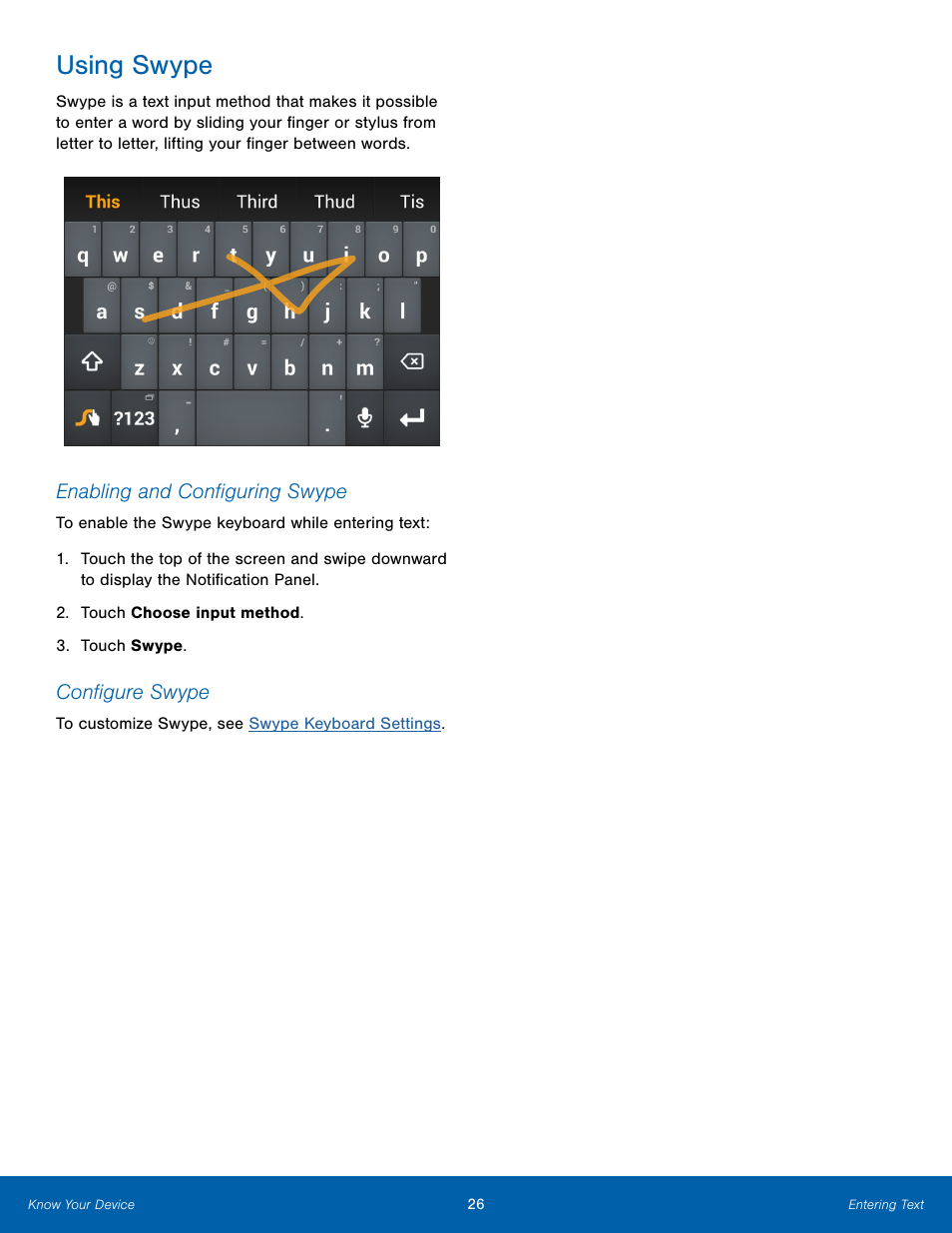 Using swype | Samsung Galaxy Note Edge User Manual | Page 32 / 134