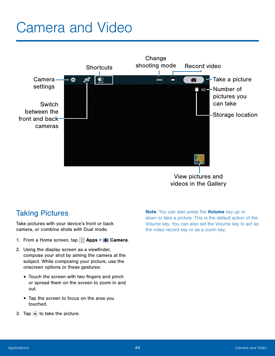 Camera and video, Taking pictures | Samsung Galaxy Note Edge User Manual | Page 50 / 134