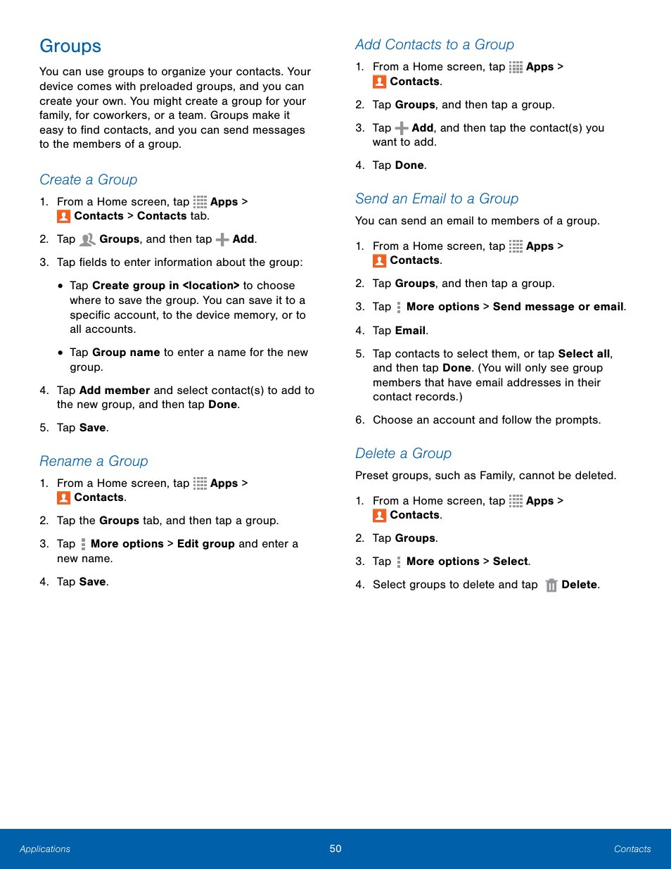 Groups | Samsung Galaxy Note Edge User Manual | Page 56 / 134
