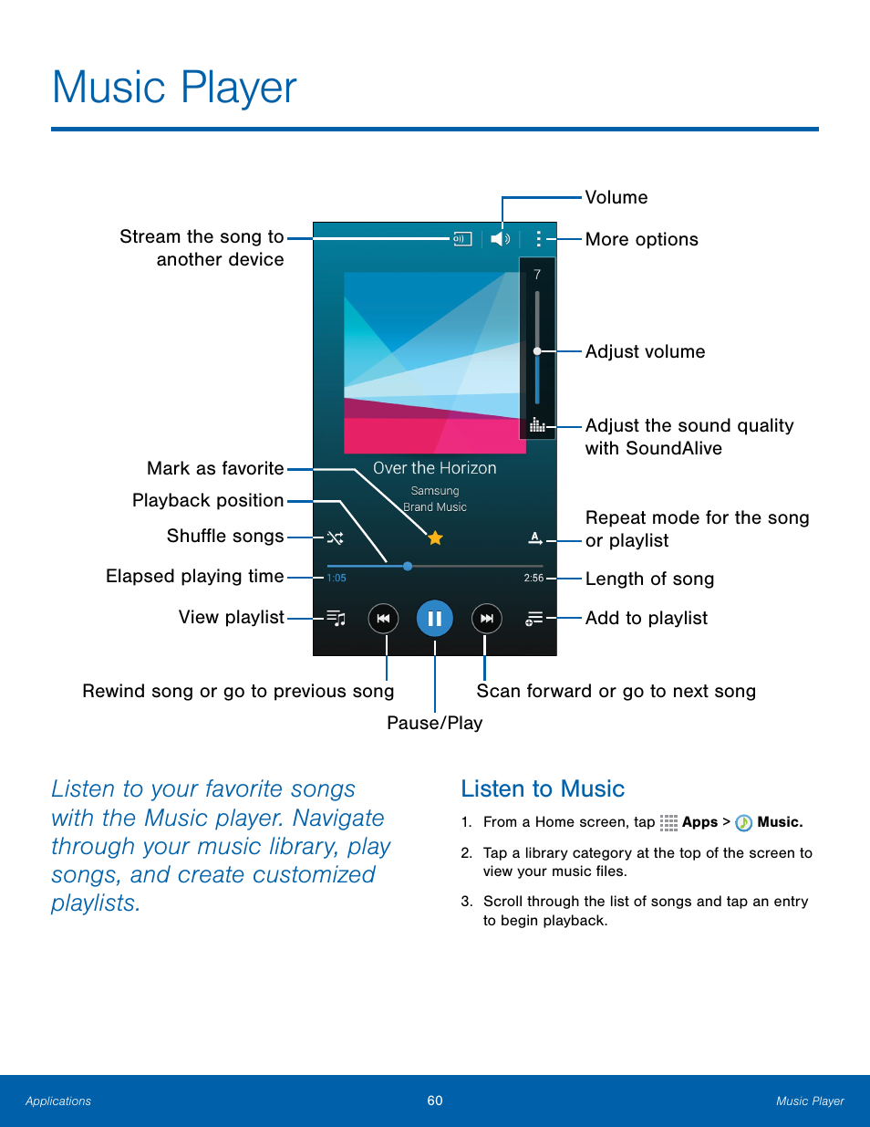 Music player | Samsung Galaxy Note Edge User Manual | Page 66 / 134