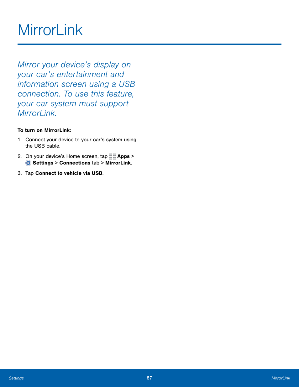 Mirrorlink | Samsung Galaxy Note Edge User Manual | Page 93 / 134