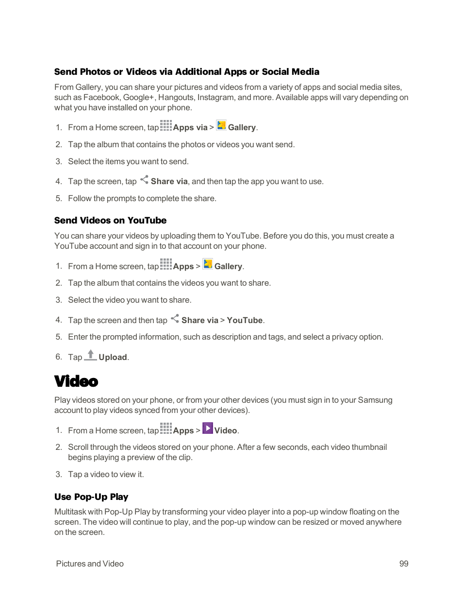 Video | Samsung Galaxy Note 4 User Manual | Page 110 / 213