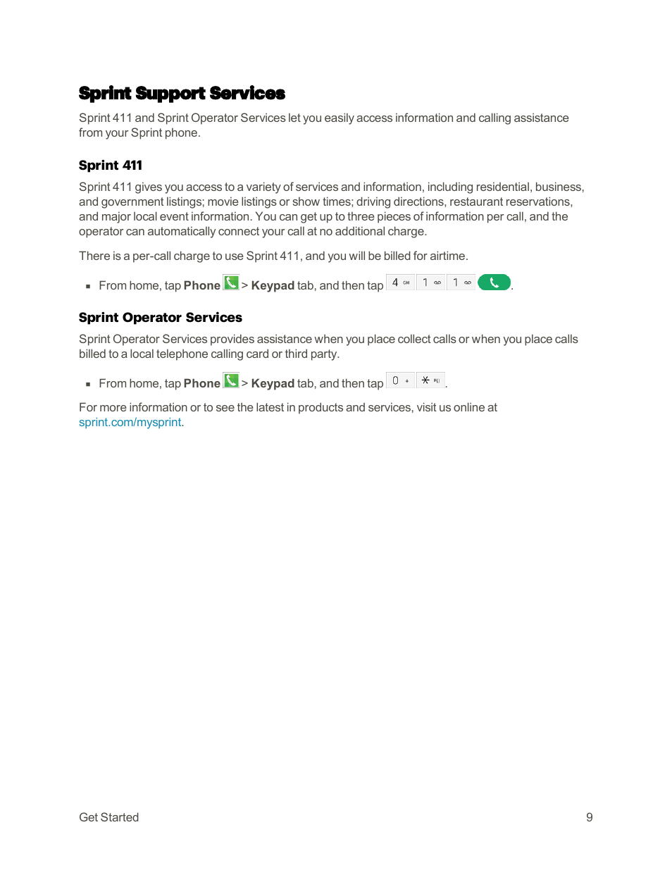 Sprint support services | Samsung Galaxy Note 4 User Manual | Page 20 / 213