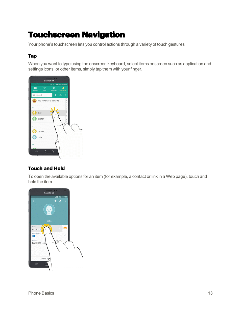 Touchscreen navigation | Samsung Galaxy Note 4 User Manual | Page 24 / 213