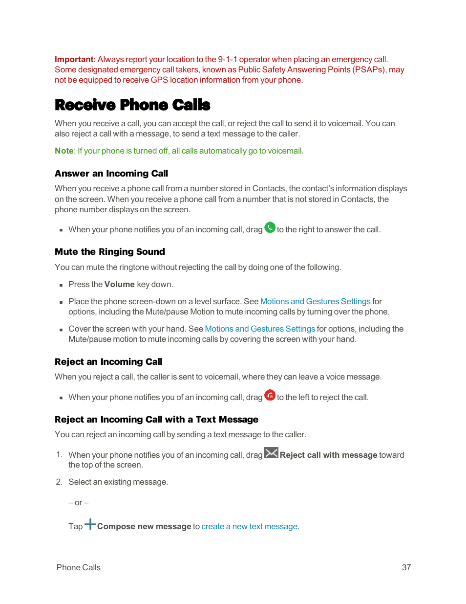 Receive phone calls | Samsung Galaxy Note 4 User Manual | Page 48 / 213