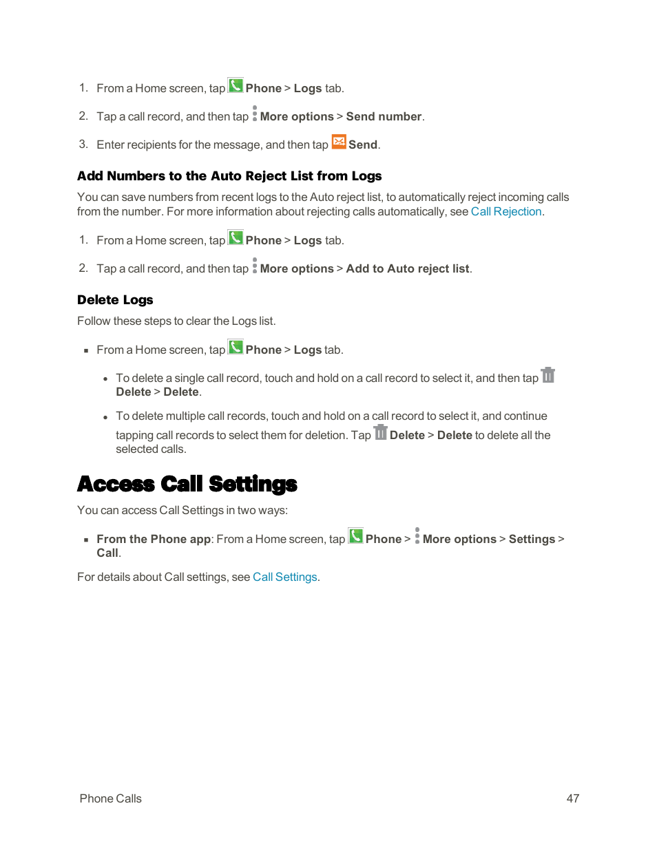 Access call settings | Samsung Galaxy Note 4 User Manual | Page 58 / 213