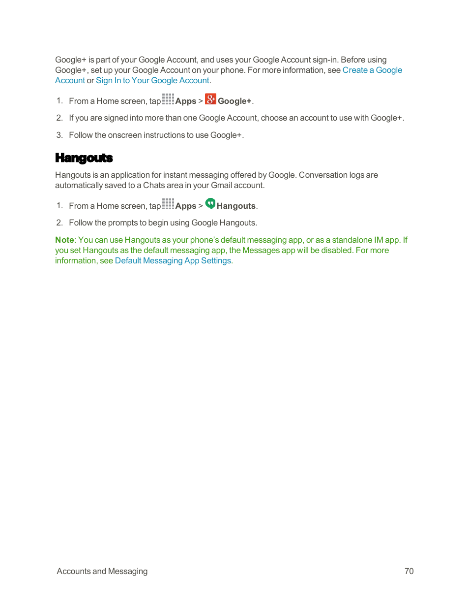 Hangouts | Samsung Galaxy Note 4 User Manual | Page 81 / 213