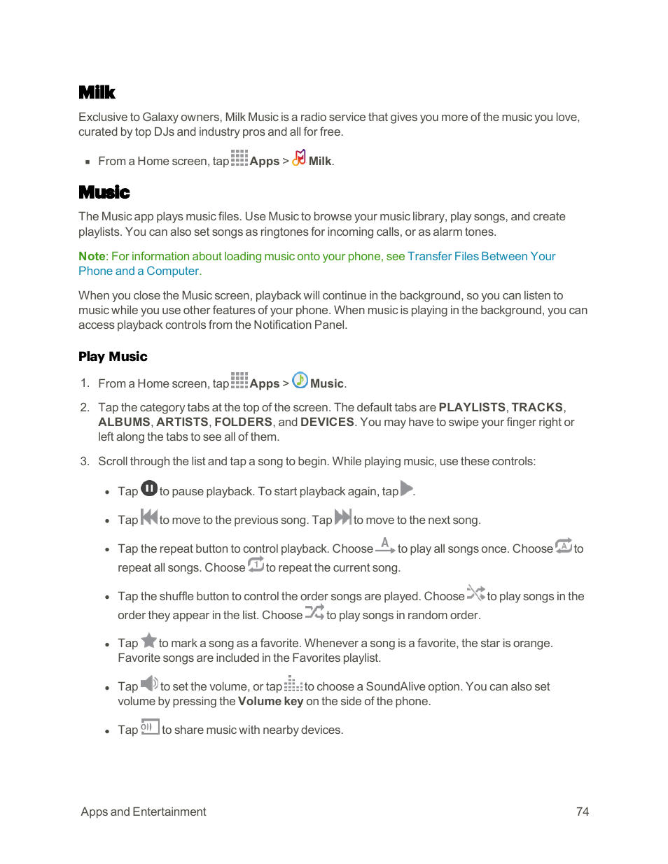 Milk, Music | Samsung Galaxy Note 4 User Manual | Page 85 / 213