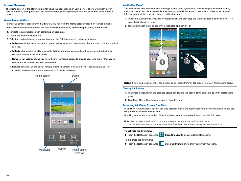 Home screen | Samsung Galaxy Avant User Manual | Page 15 / 92