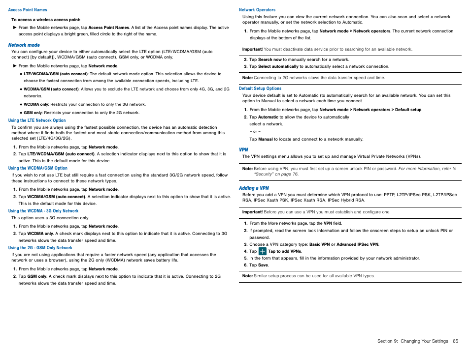 Samsung Galaxy Avant User Manual | Page 70 / 92