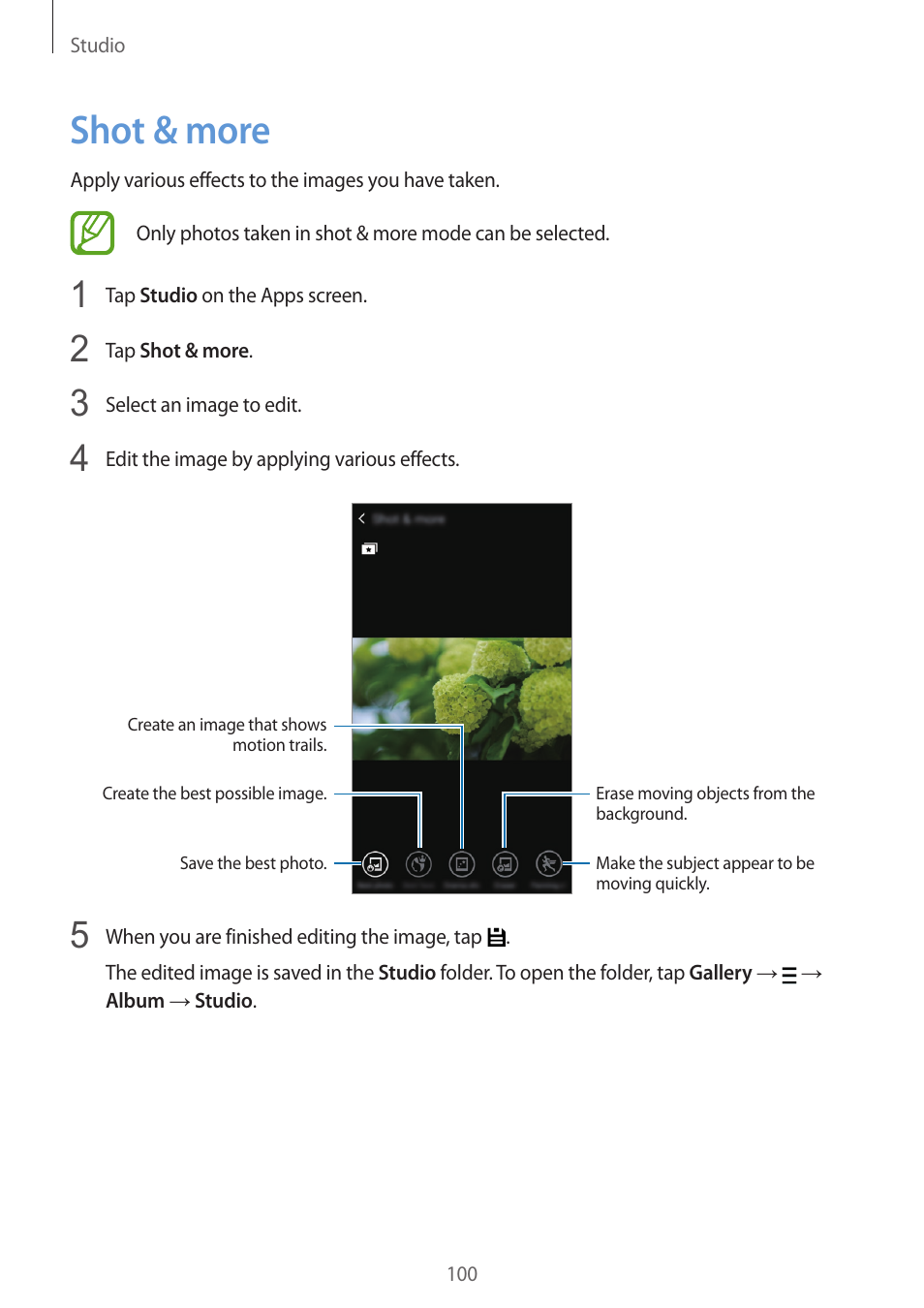 Shot & more, 100 shot & more | Samsung Galaxy Alpha User Manual | Page 100 / 235