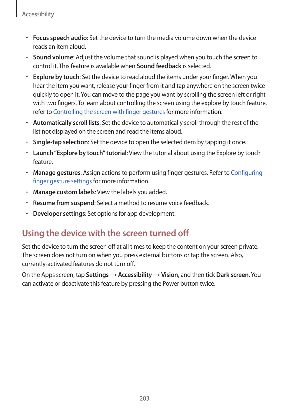 Using the device with the screen turned off | Samsung Galaxy Alpha User Manual | Page 203 / 235