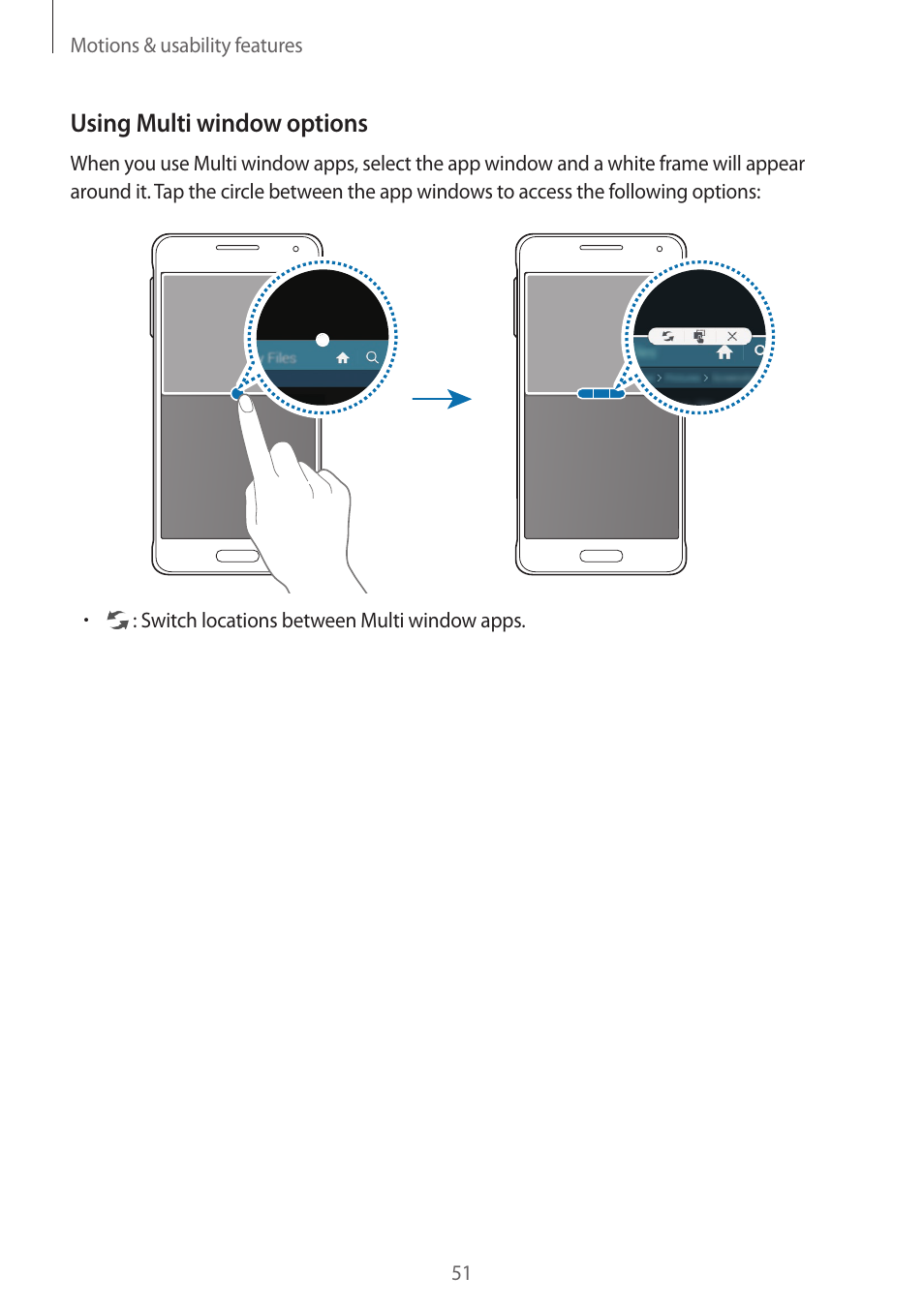 Using multi window options | Samsung Galaxy Alpha User Manual | Page 51 / 235