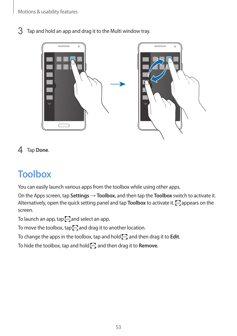 Toolbox, 53 toolbox | Samsung Galaxy Alpha User Manual | Page 53 / 235