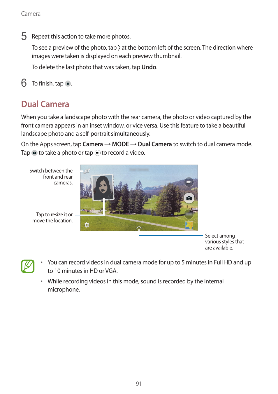 Dual camera | Samsung Galaxy Alpha User Manual | Page 91 / 235