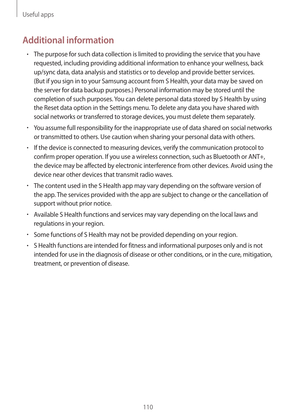 Additional information | Samsung Galaxy Note 4 User Manual | Page 110 / 192