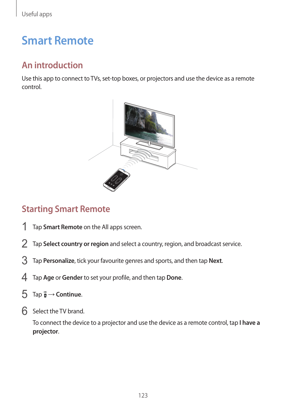 Smart remote, 123 smart remote | Samsung Galaxy Note 4 User Manual | Page 123 / 192