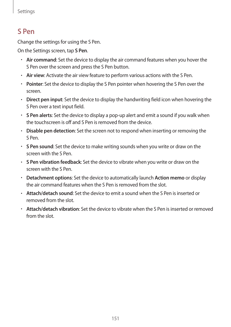 S pen | Samsung Galaxy Note 4 User Manual | Page 151 / 192