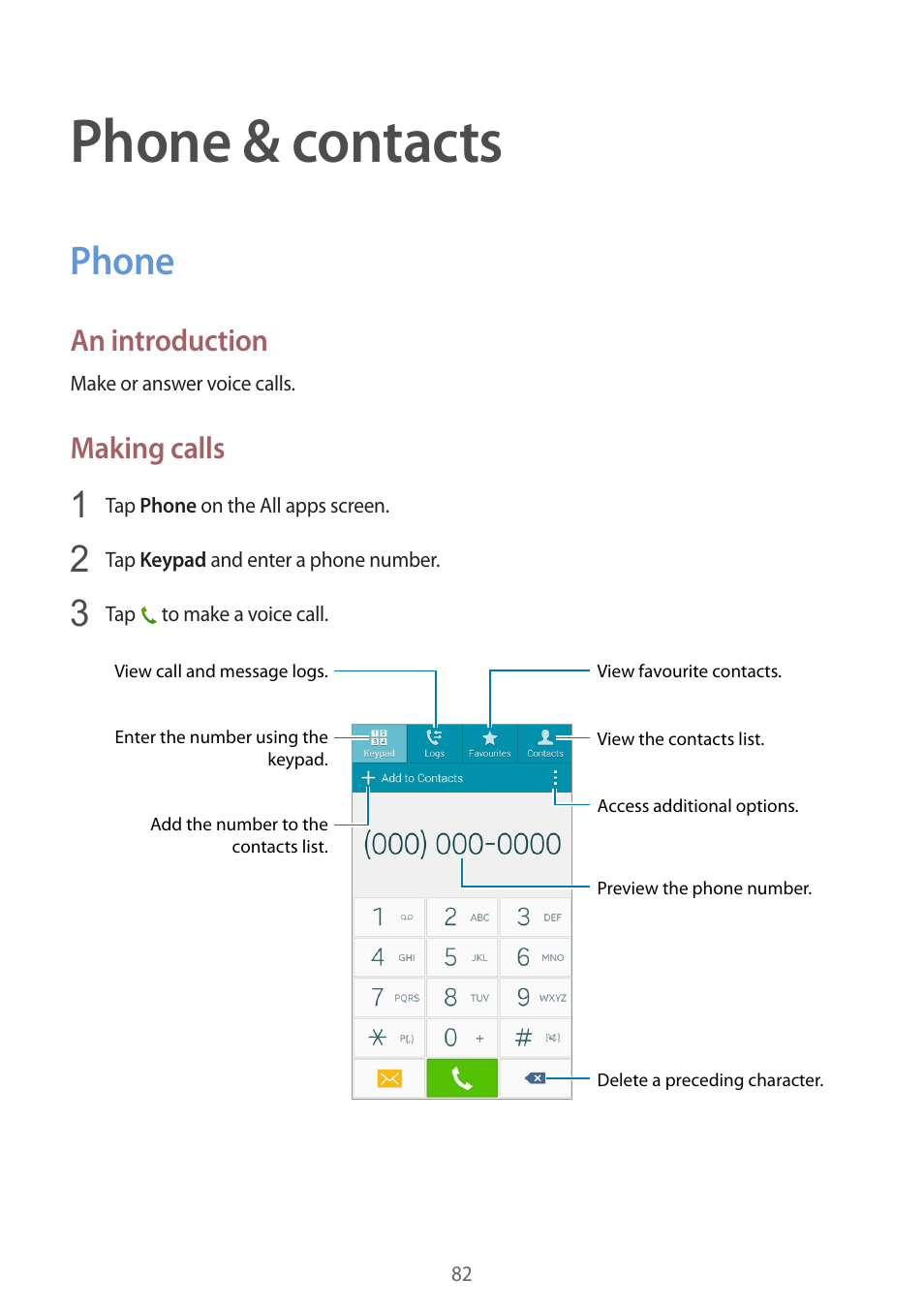 Phone & contacts, Phone, 82 phone | An introduction, Making calls | Samsung Galaxy Note 4 User Manual | Page 82 / 192