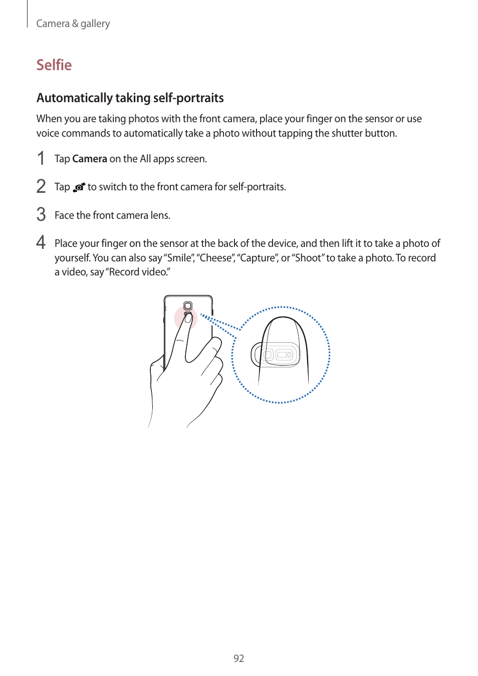 Selfie | Samsung Galaxy Note 4 User Manual | Page 92 / 192