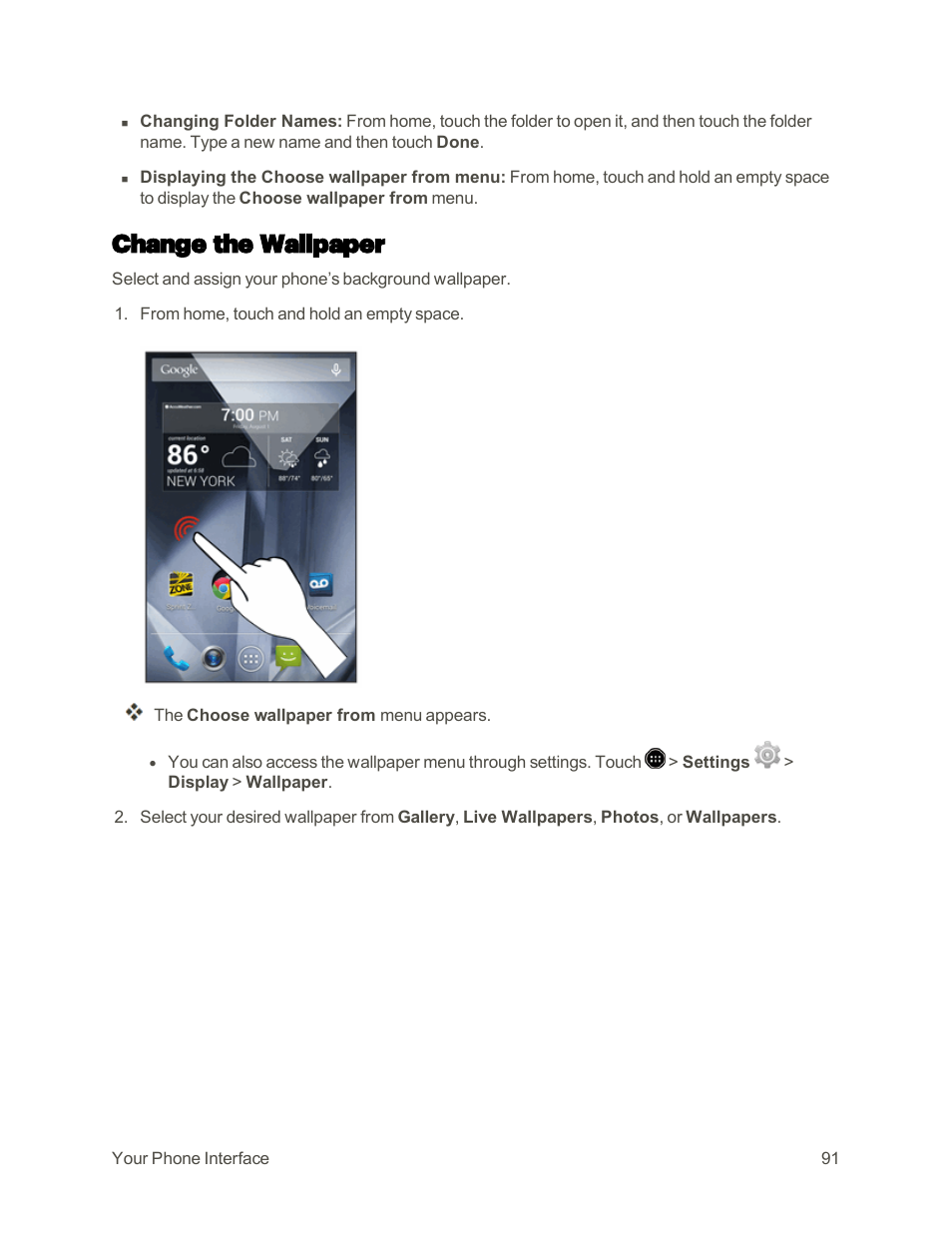 Change the wallpaper | Sharp AQUOS Crystal User Manual | Page 100 / 448