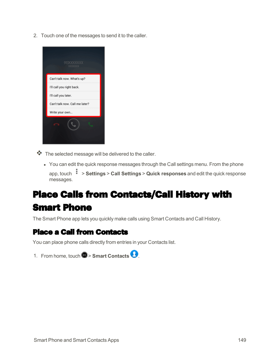 Place a call from contacts | Sharp AQUOS Crystal User Manual | Page 158 / 448