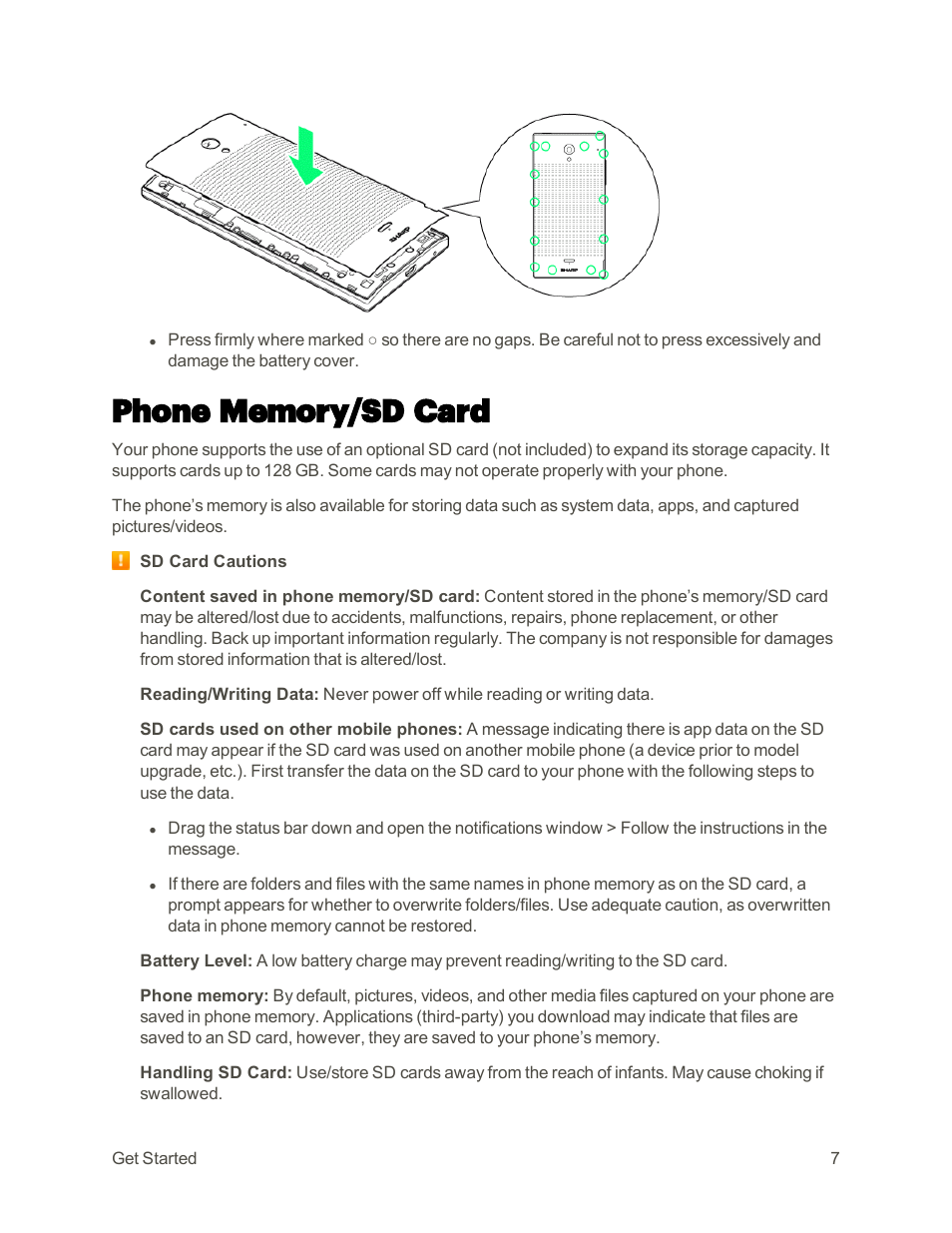Phone memory/sd card | Sharp AQUOS Crystal User Manual | Page 16 / 448