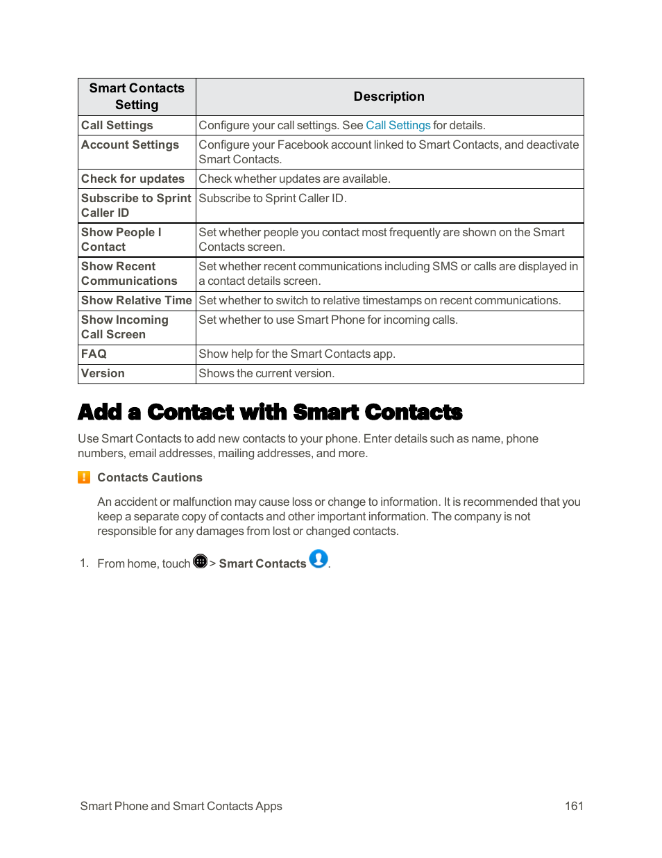 Add a contact with smart contacts | Sharp AQUOS Crystal User Manual | Page 170 / 448