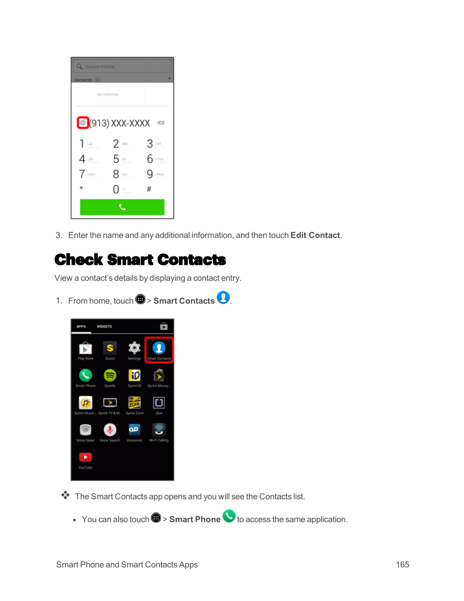 Check smart contacts | Sharp AQUOS Crystal User Manual | Page 174 / 448